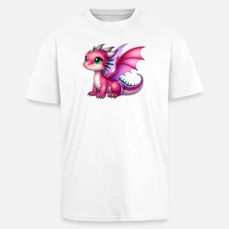 Drache - Oversized Heavyweight Unisex T-Shirt - Weiß
