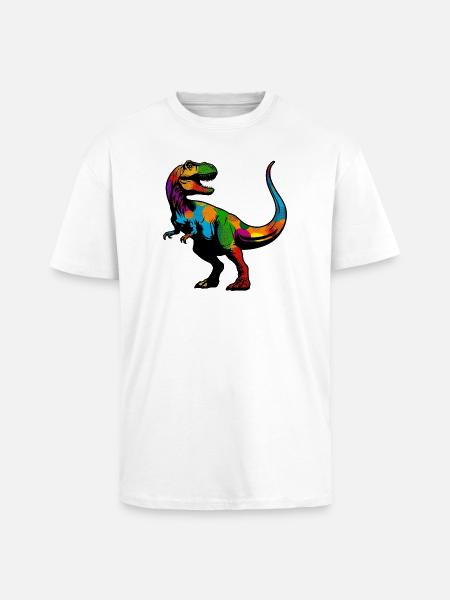 Dinosaur - Unisex Oversized Heavyweight T-shirt - white
