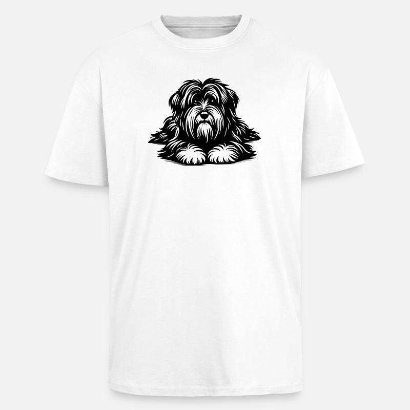 Tibet Terrier - Oversized Heavyweight Unisex T-Shirt - Weiß