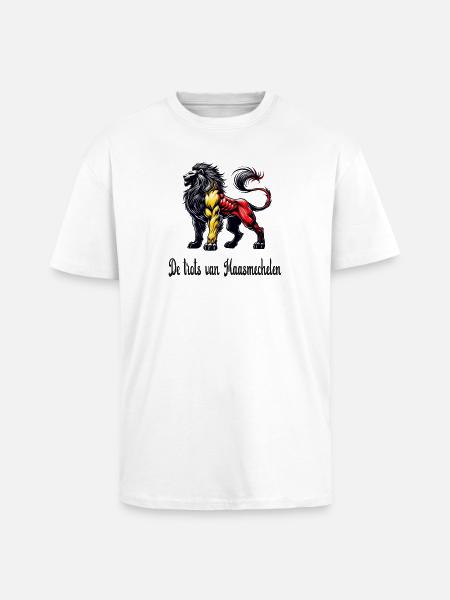 Maasmechelen lion flag design - Unisex Oversized Heavyweight T-shirt - white