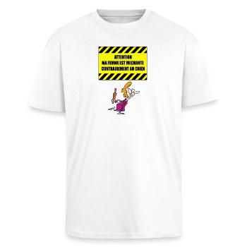 Gemeine Frau - Oversized Heavyweight Unisex T-Shirt - Weiß - Vorne - Alina (178cm) & Michal (187cm)