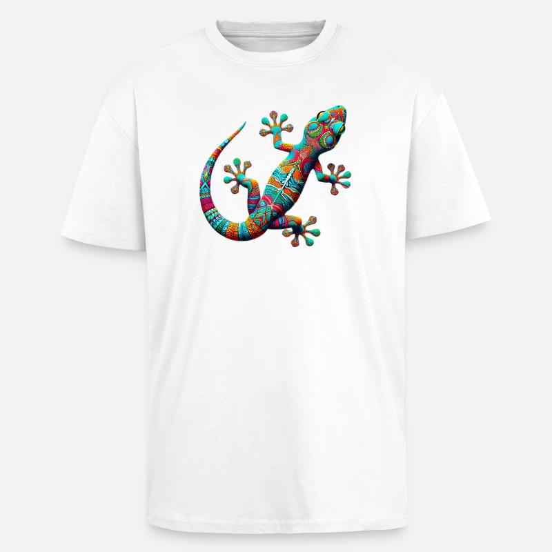 Gecko - Oversized Heavyweight Unisex T-Shirt - Weiß