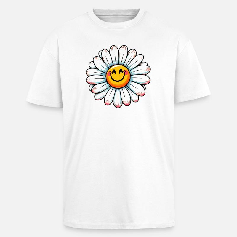 Gänseblümchen - Oversized Heavyweight Unisex T-Shirt - Weiß