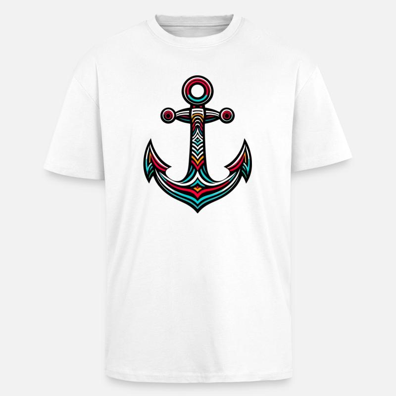 Ein Anker - Oversized Heavyweight Unisex T-Shirt - Weiß