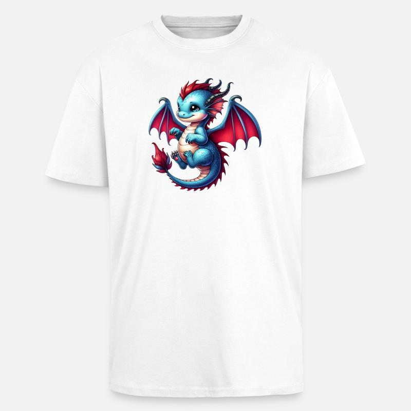 Drache - Oversized Heavyweight Unisex T-Shirt - Weiß