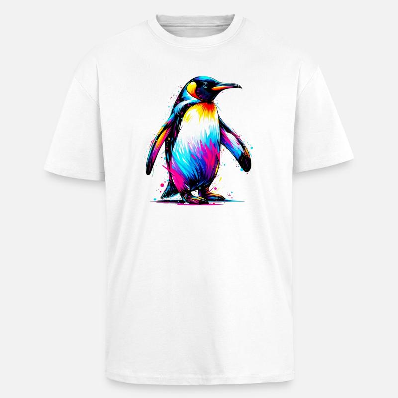Penguin - Unisex Oversized Heavyweight T-shirt - white
