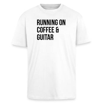 guitare - T-shirt unisexe oversize épais - blanc - Devant - Alina (178cm) & Michal (187cm)