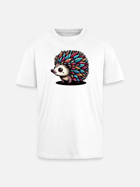 Hérisson - T-shirt unisexe oversize épais - blanc
