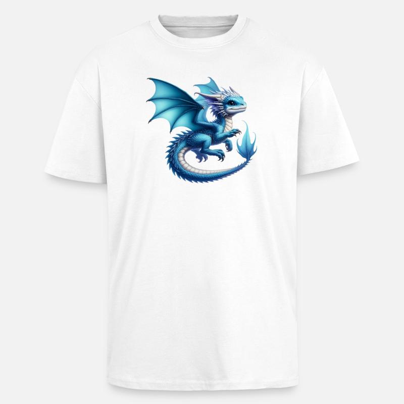 Dragon - T-shirt unisexe oversize épais - blanc