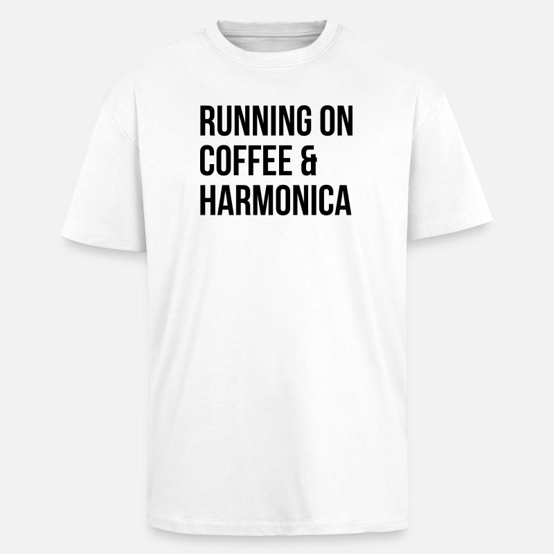 Harmonica Harmonica Harmonica - T-shirt unisexe oversize épais - blanc