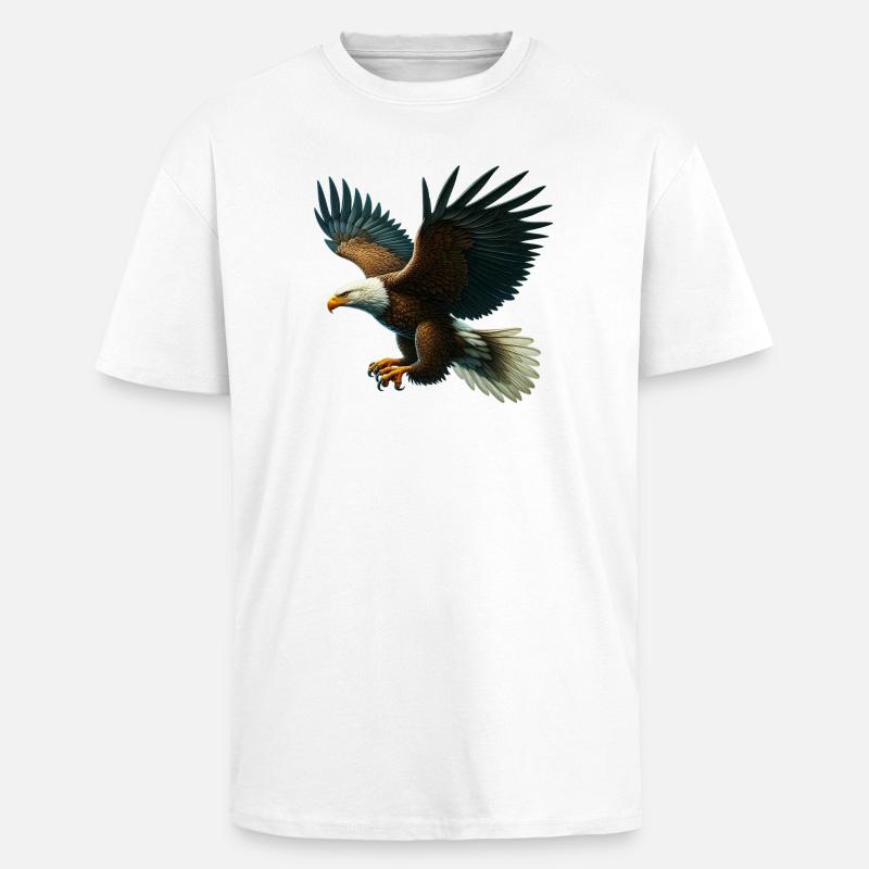 Adler - Oversized Heavyweight Unisex T-Shirt - Weiß