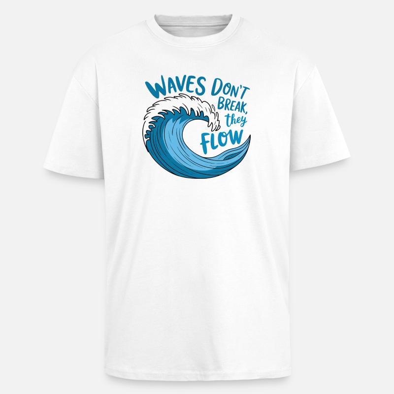 Conception de vagues fluides - T-shirt unisexe oversize épais - blanc