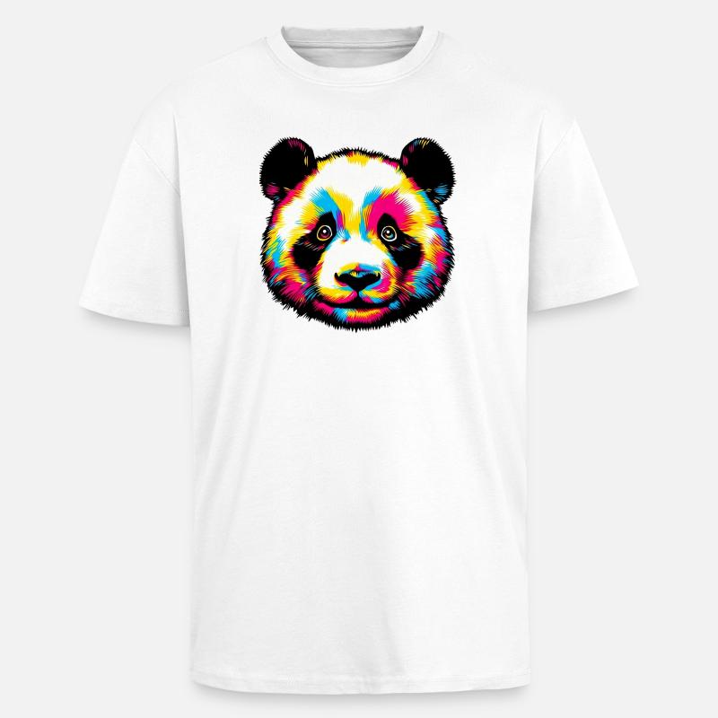 Panda - Oversized Heavyweight Unisex T-Shirt - Weiß