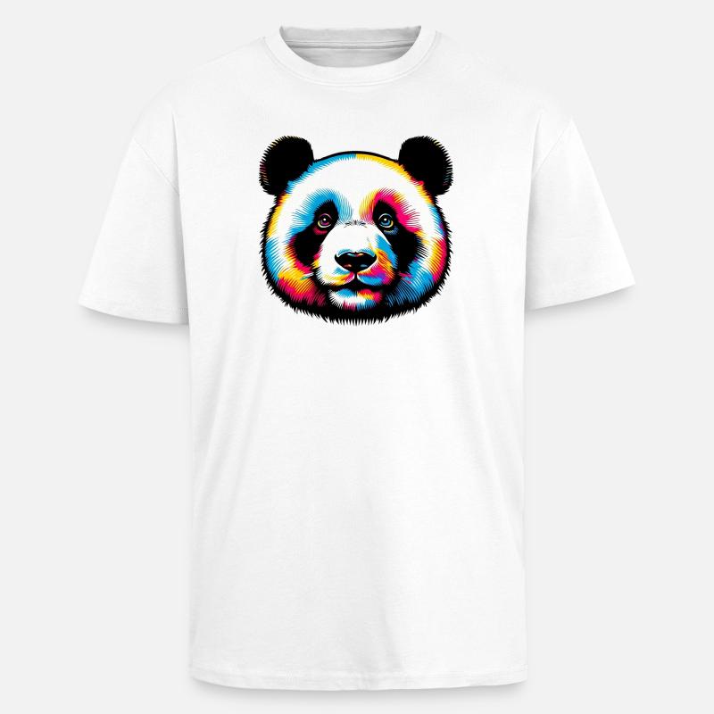 Panda - T-shirt unisexe oversize épais - blanc