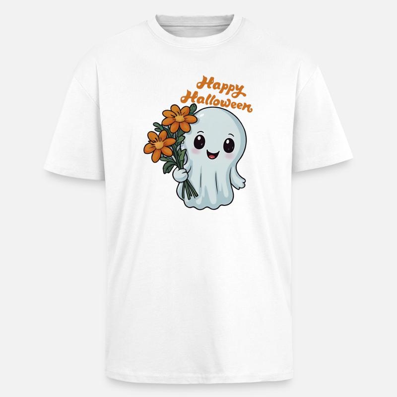 Happy Halloween Gespenst - Spooky Ghost - Oversized Heavyweight Unisex T-Shirt - Weiß
