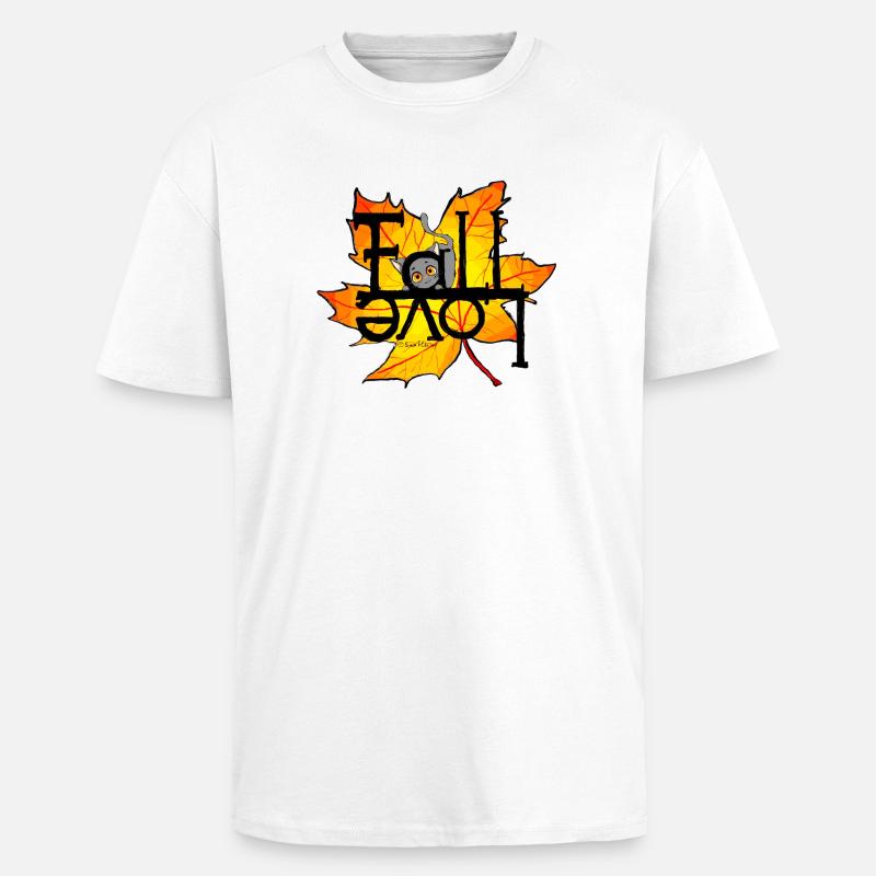 Herbst-Katze Fall Love - Oversized Heavyweight Unisex T-Shirt - Weiß