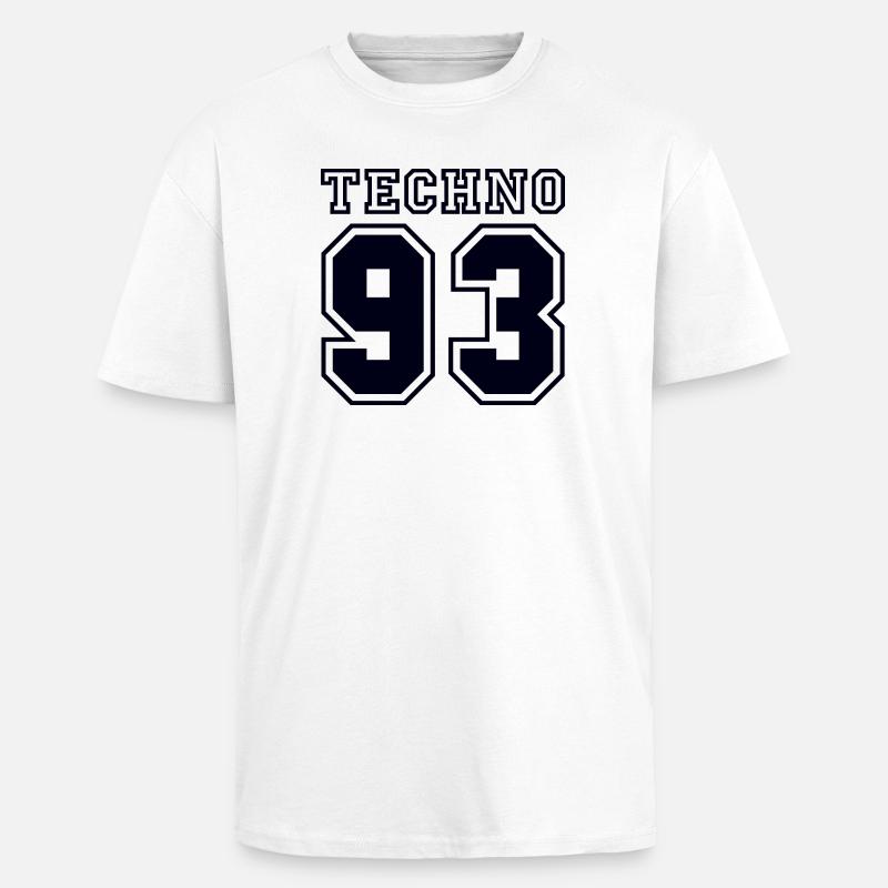 TECHNO 93 - Unisex Oversized Heavyweight T-shirt - white