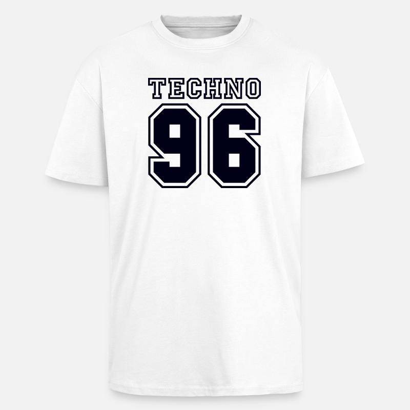 TECHNO 96 - T-shirt unisexe oversize épais - blanc