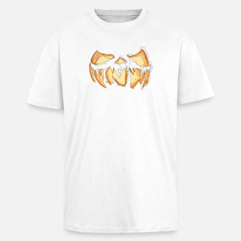 Kürbis Gesicht Halloween Scribble - Oversized Heavyweight Unisex T-Shirt - Weiß