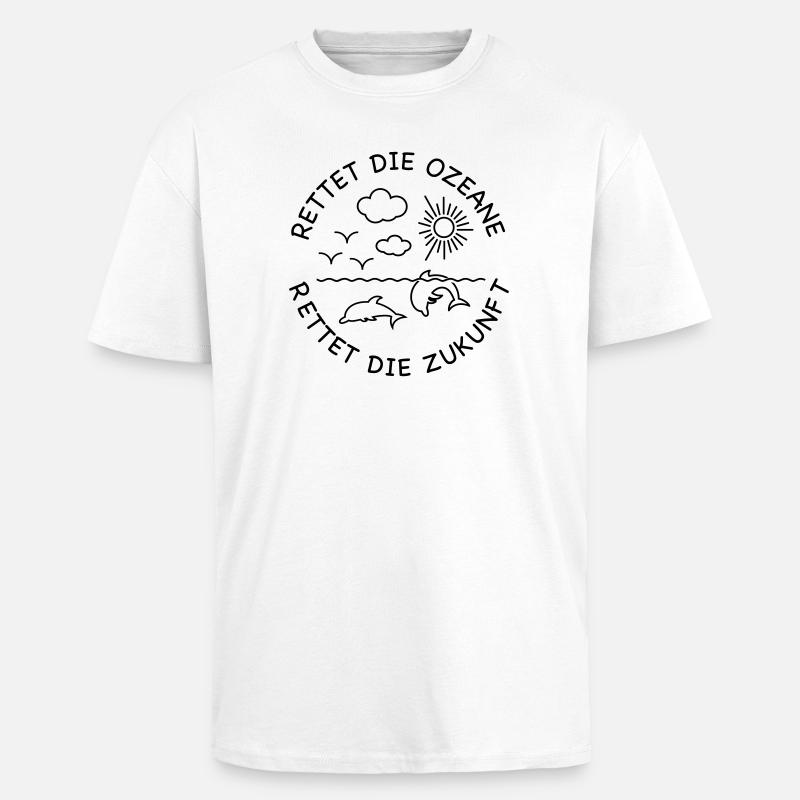 Dauphin - T-shirt unisexe oversize épais - blanc