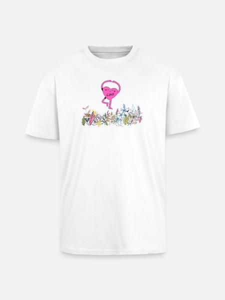 Herztänzerin im Blumengarten - Oversized Heavyweight Unisex T-Shirt - Weiß