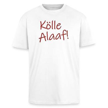 Kölle Alaaf! - Oversized Heavyweight Unisex T-Shirt - Weiß - Vorne - Alina (178cm) & Michal (187cm)