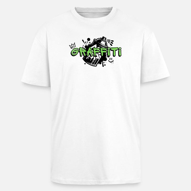 Graffito - T-shirt unisex oversize pesante - bianco