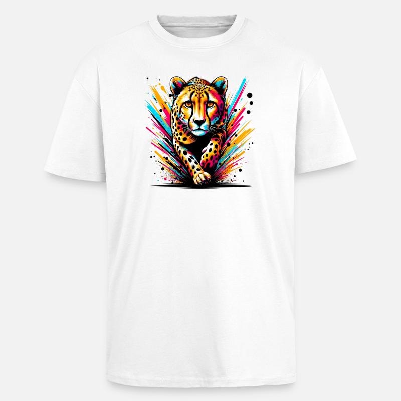 Gepard - Oversized Heavyweight Unisex T-Shirt - Weiß