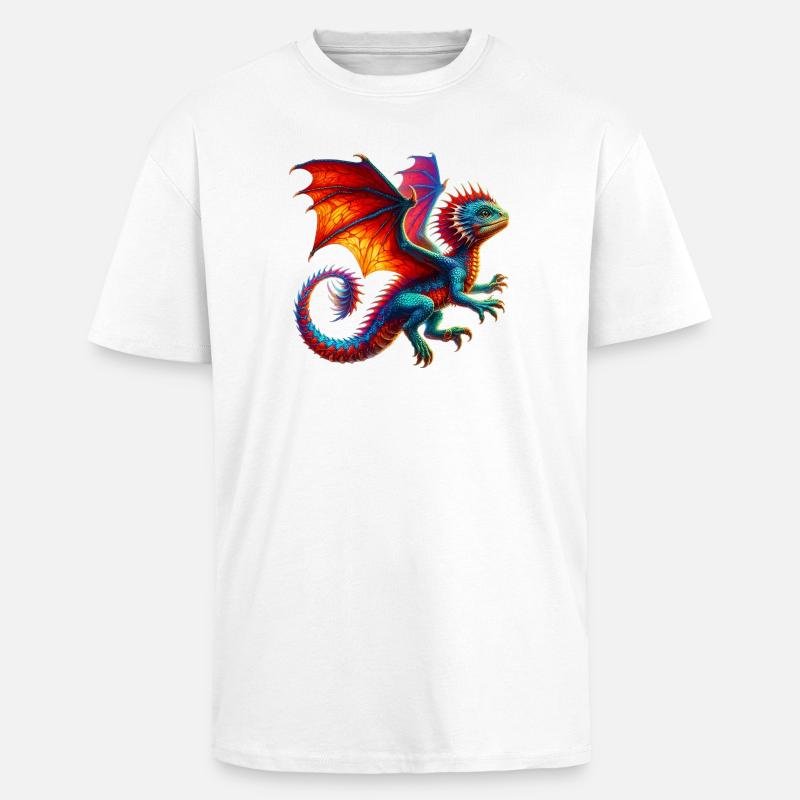 Drache - Oversized Heavyweight Unisex T-Shirt - Weiß