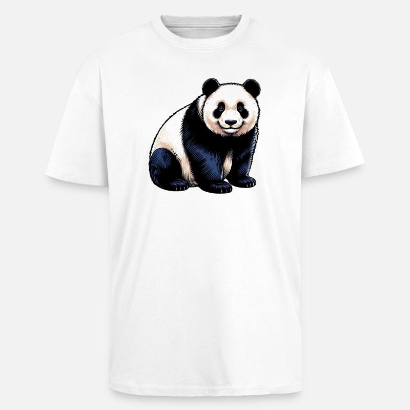Panda - T-shirt unisexe oversize épais - blanc