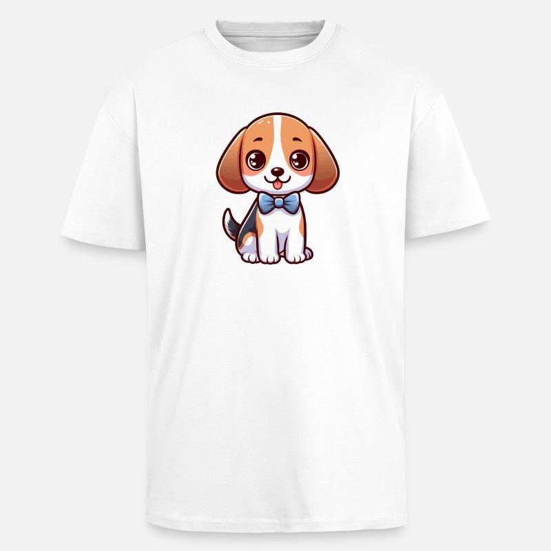 Cute Little Beagle - Unisex Oversized Heavyweight T-shirt - white