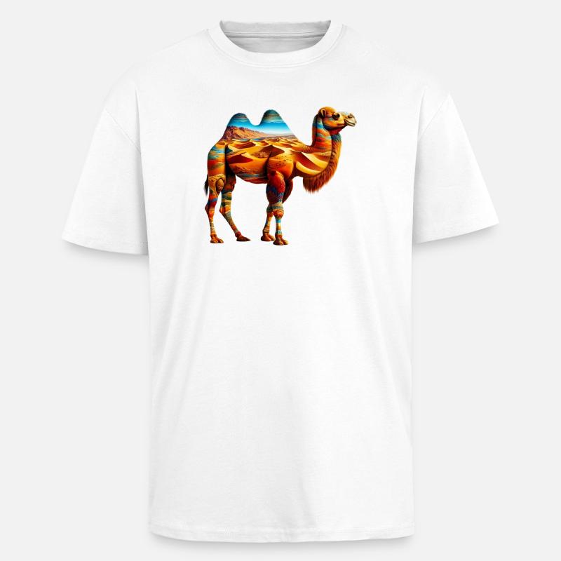 Kamel - Oversized Heavyweight Unisex T-Shirt - Weiß