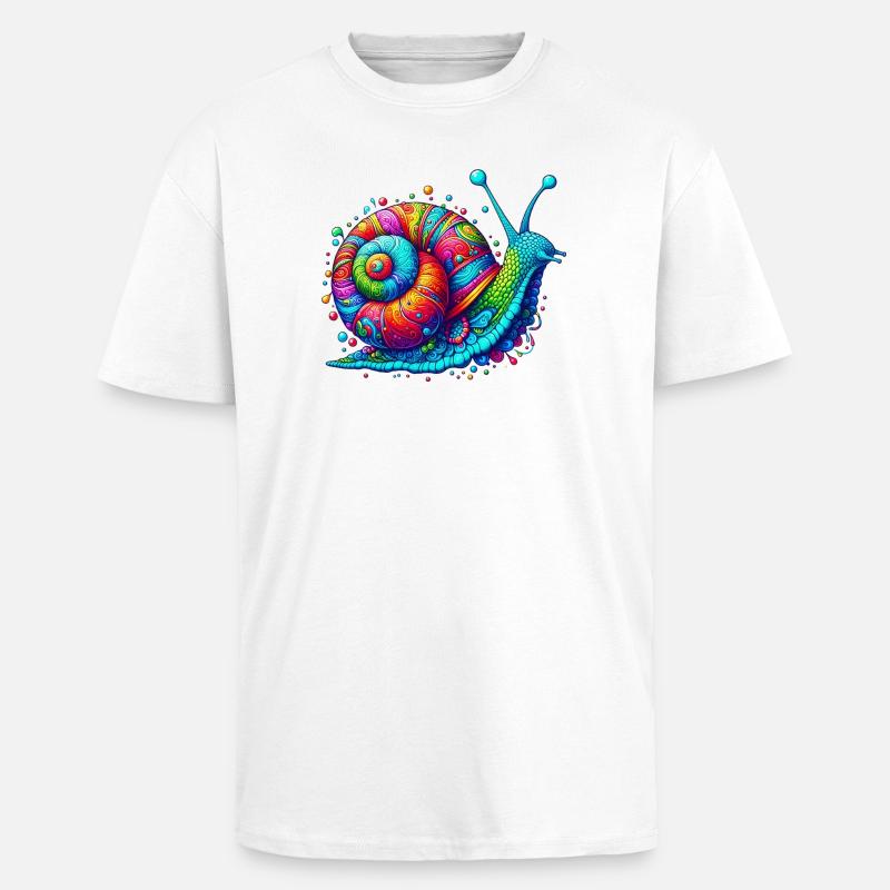 Schnecke - Oversized Heavyweight Unisex T-Shirt - Weiß