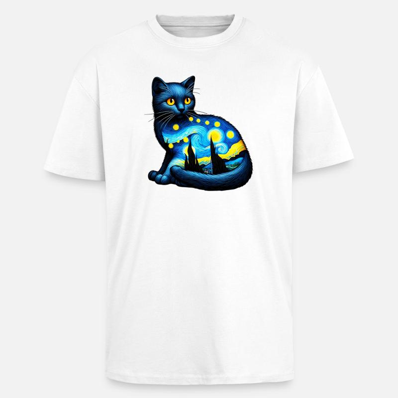 Chat - T-shirt unisexe oversize épais - blanc