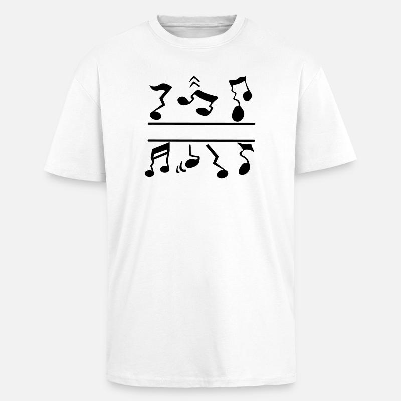 Fausses notes - T-shirt unisexe oversize épais - blanc