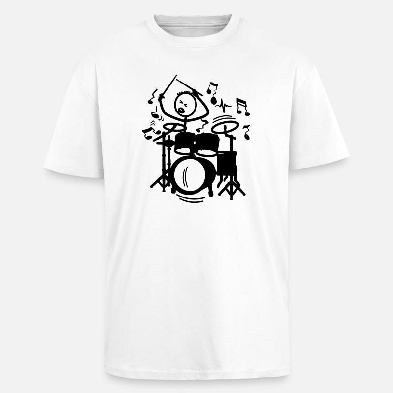 Wild Drummer Transparent - Oversized Heavyweight Unisex T-Shirt - Weiß