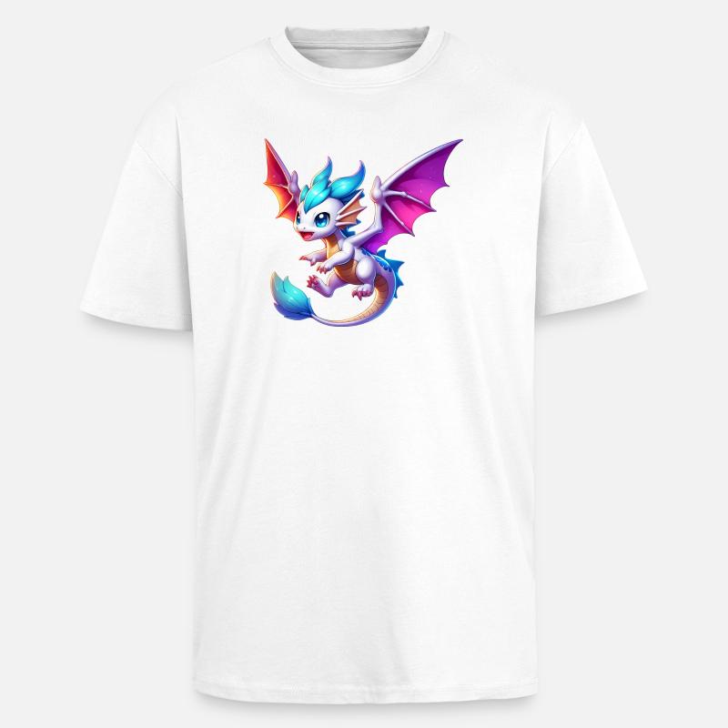 Drache - Oversized Heavyweight Unisex T-Shirt - Weiß