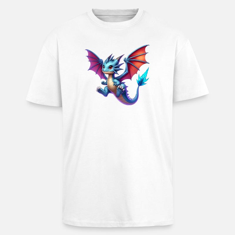 Drache - Oversized Heavyweight Unisex T-Shirt - Weiß