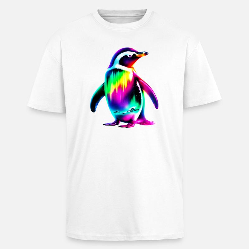 Pinguin - Oversized Heavyweight Unisex T-Shirt - Weiß