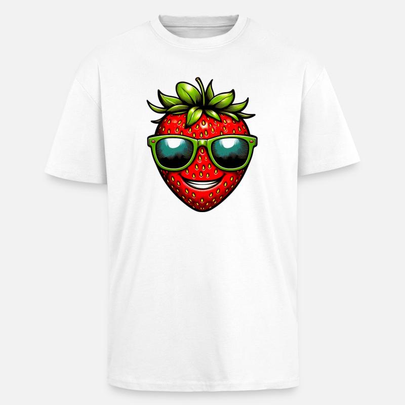 Erdbeeren Erdbeeren - Oversized Heavyweight Unisex T-Shirt - Weiß
