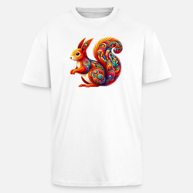 Eichhörnchen - Oversized Heavyweight Unisex T-Shirt - Weiß