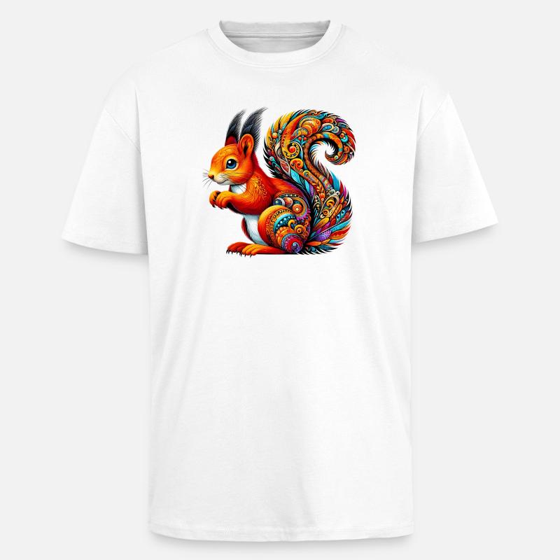 Eichhörnchen - Oversized Heavyweight Unisex T-Shirt - Weiß