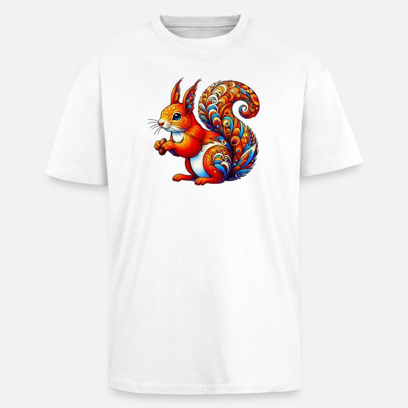 Eichhörnchen - Oversized Heavyweight Unisex T-Shirt - Weiß