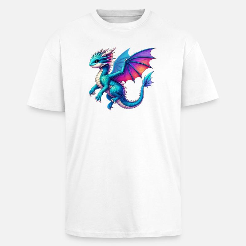 Drache - Oversized Heavyweight Unisex T-Shirt - Weiß