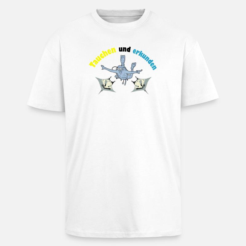 Dive and explore - Unisex Oversized Heavyweight T-shirt - white