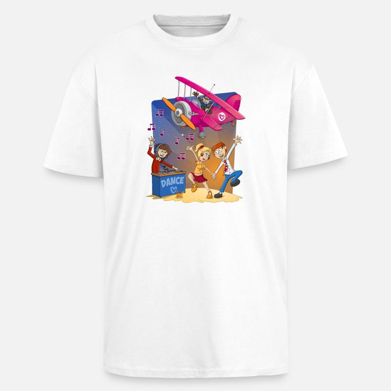 Danse, danse, danse, image joyeuse - T-shirt unisexe oversize épais - blanc