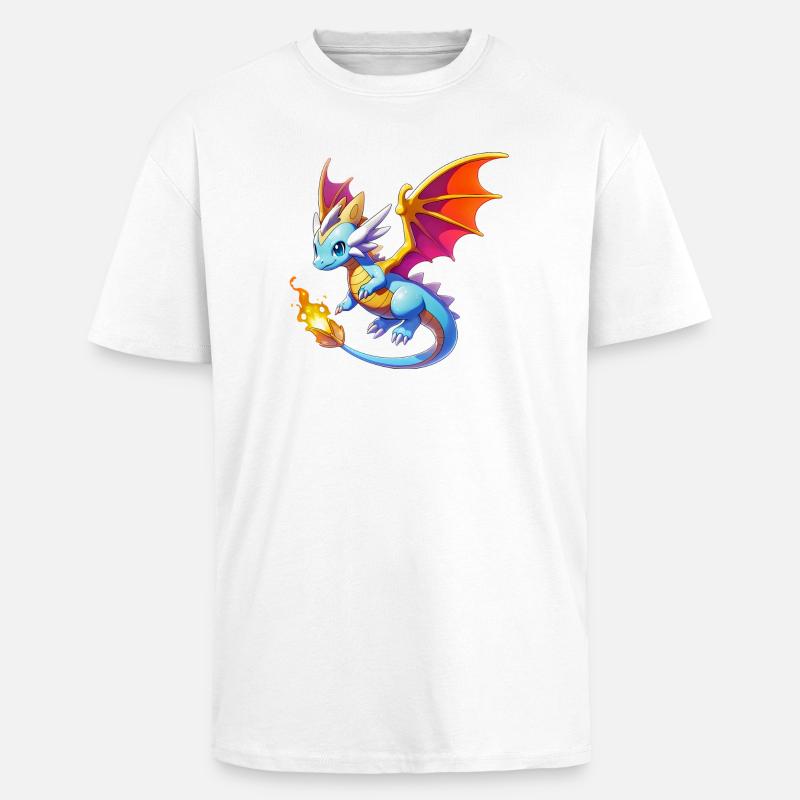 Drache - Oversized Heavyweight Unisex T-Shirt - Weiß
