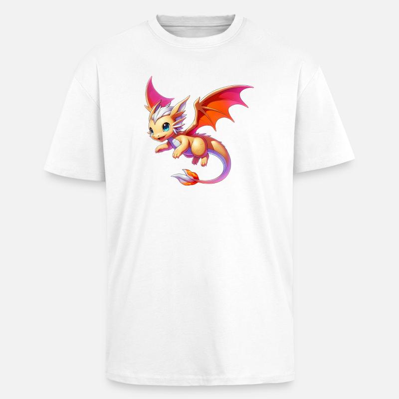 Drache - Oversized Heavyweight Unisex T-Shirt - Weiß
