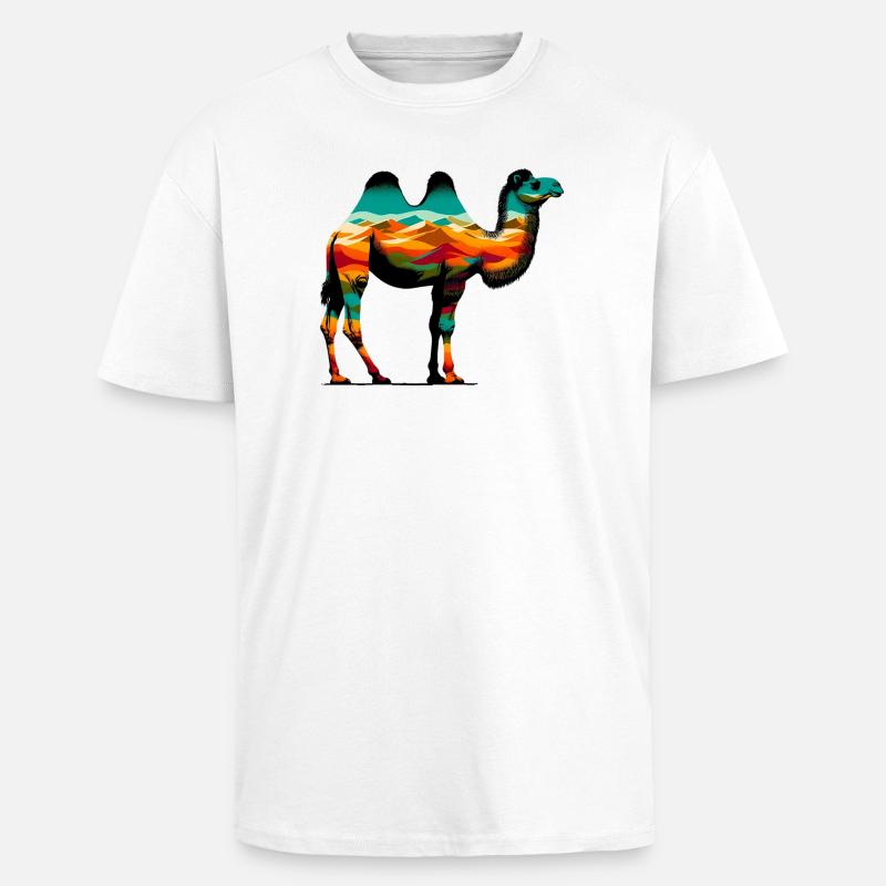 Kamel - Oversized Heavyweight Unisex T-Shirt - Weiß