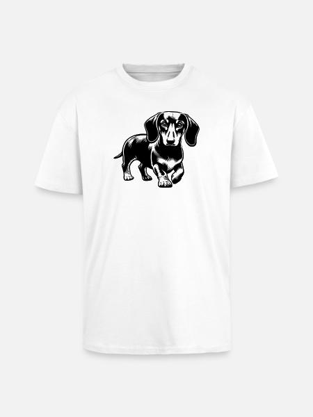 Teckel - T-shirt unisexe oversize épais - blanc